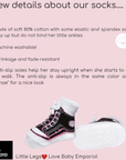 Baby Emporio baby girl socks that look like real sneakers with faux laces and anti-slip soles