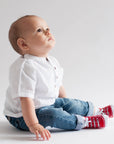 Baby socks with shoe look for infants 0-12 months include fake shoe laces