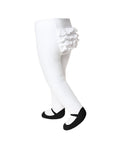 Baby Emporio infant girl ruffle tights for ages 6-12 months, featuring a black shoe design and anti-slip soles with a comfort waist