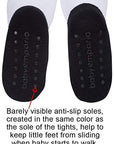 Baby Emporio infant girl tights with nearly invisible anti-slip soles matching the tights' black sole color