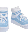 Light blue baby boy socks that look like shoes baby shower gift