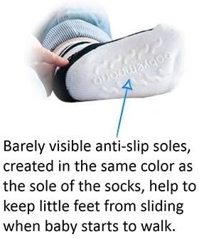 Baby boy socks with anti-slip socks and fake shoe laces