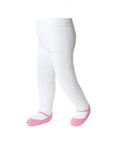 Baby Emporio infant girl tights for ages 0-6 months, featuring a pink shoe design and anti-slip soles with a comfort waist