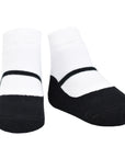 Baby girl socks with shoe design look anti slip soles first year
