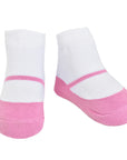 Hot pink baby girl socks that look like real shoes 6 pairs gift packaging
