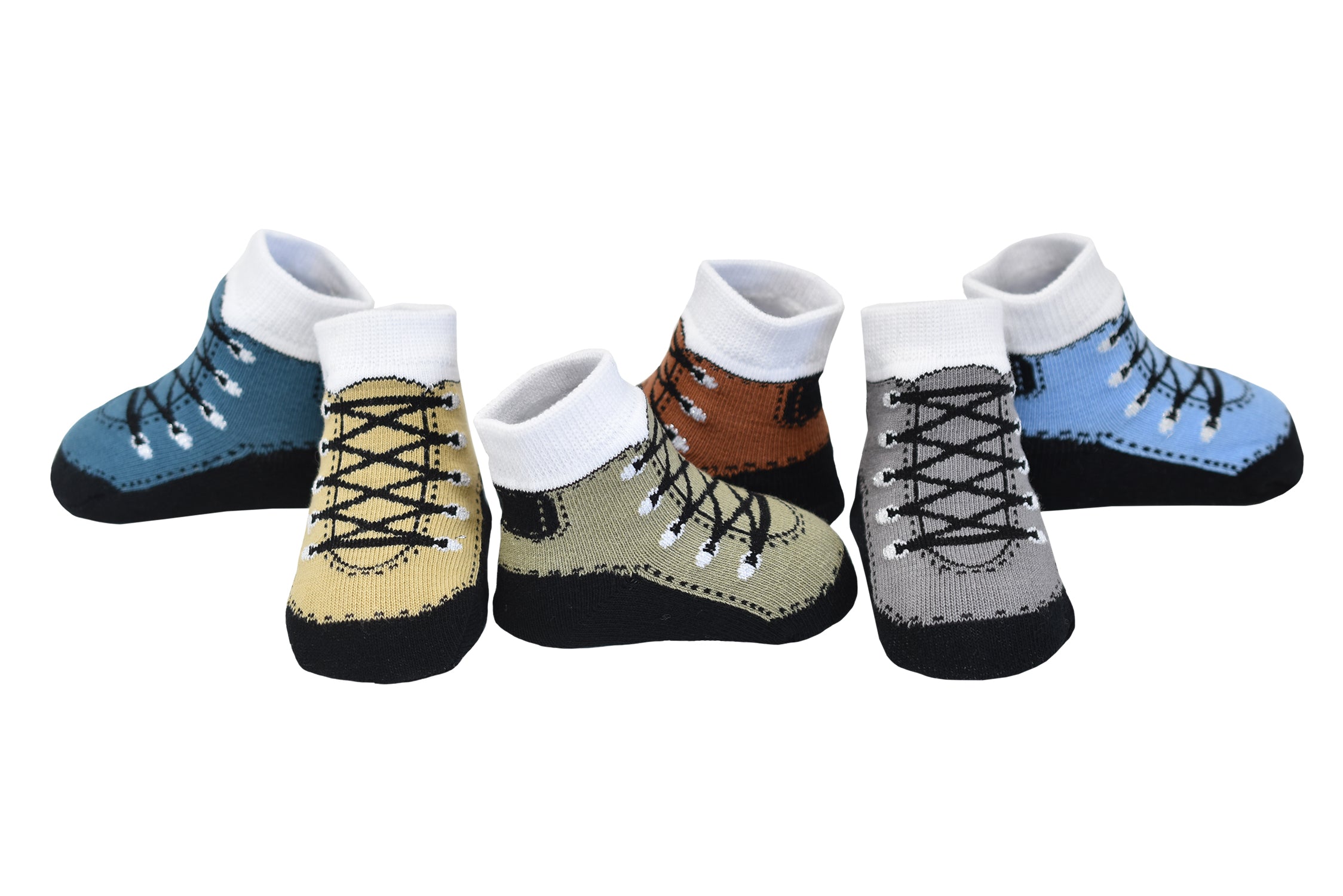 Baby boy hiker boots booties with faux shoe laces 0-12 months