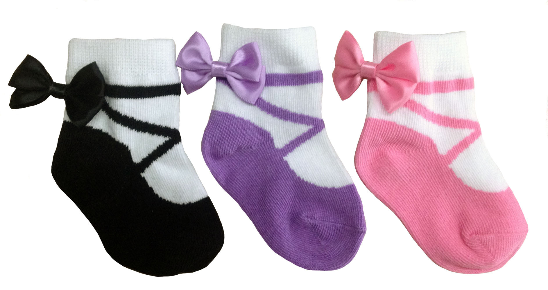 Ballerina infant baby socks for ages 0-12 months by Baby Emporio