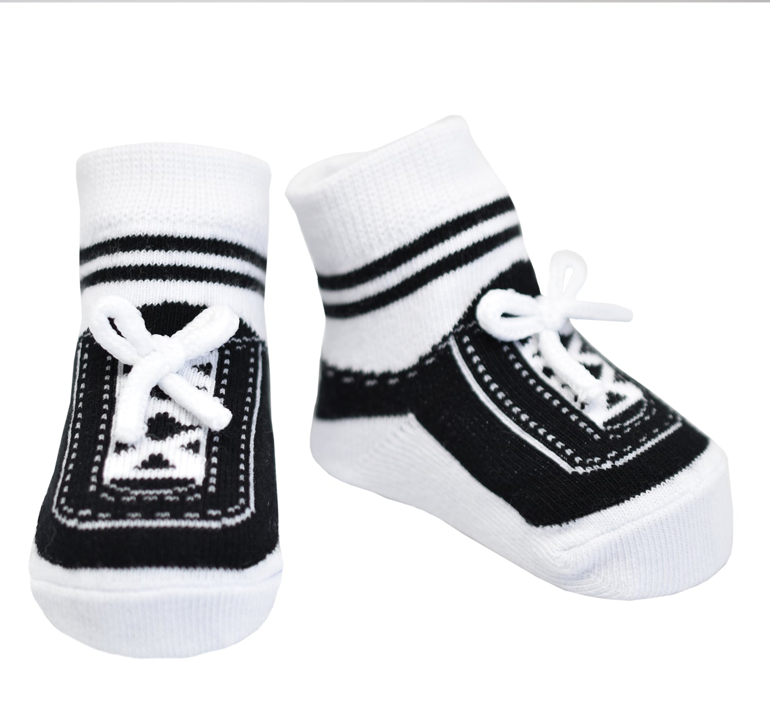 Black baby boy socks with faux shoelaces infant baby gift