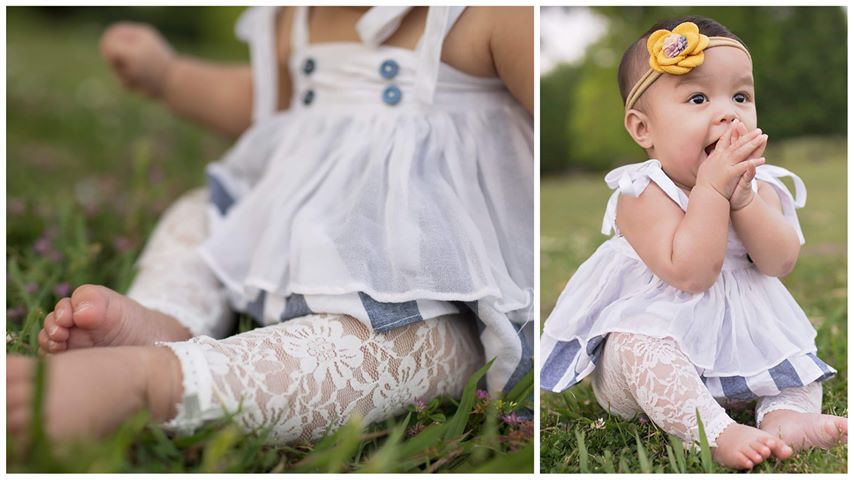 Infant baby girl in dress with lace leggings soft waist