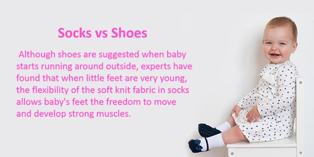 Socks versus shoes information for Baby Emporio shoe socks