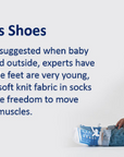 Socks instead of shoes for young children with benefit of flexibility
