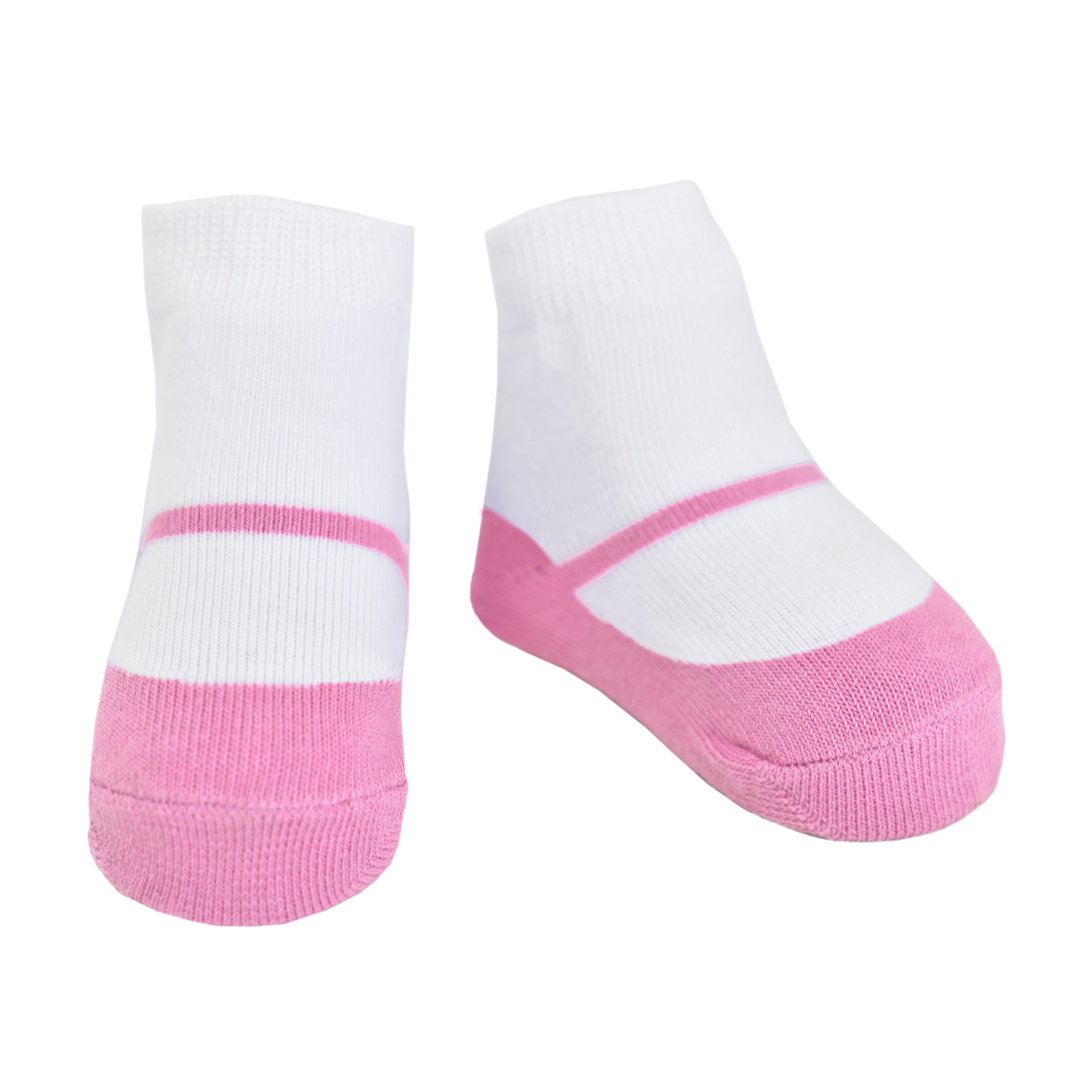 Elegant Baby Pink Mary Jane Non Slip Socks - 6pk