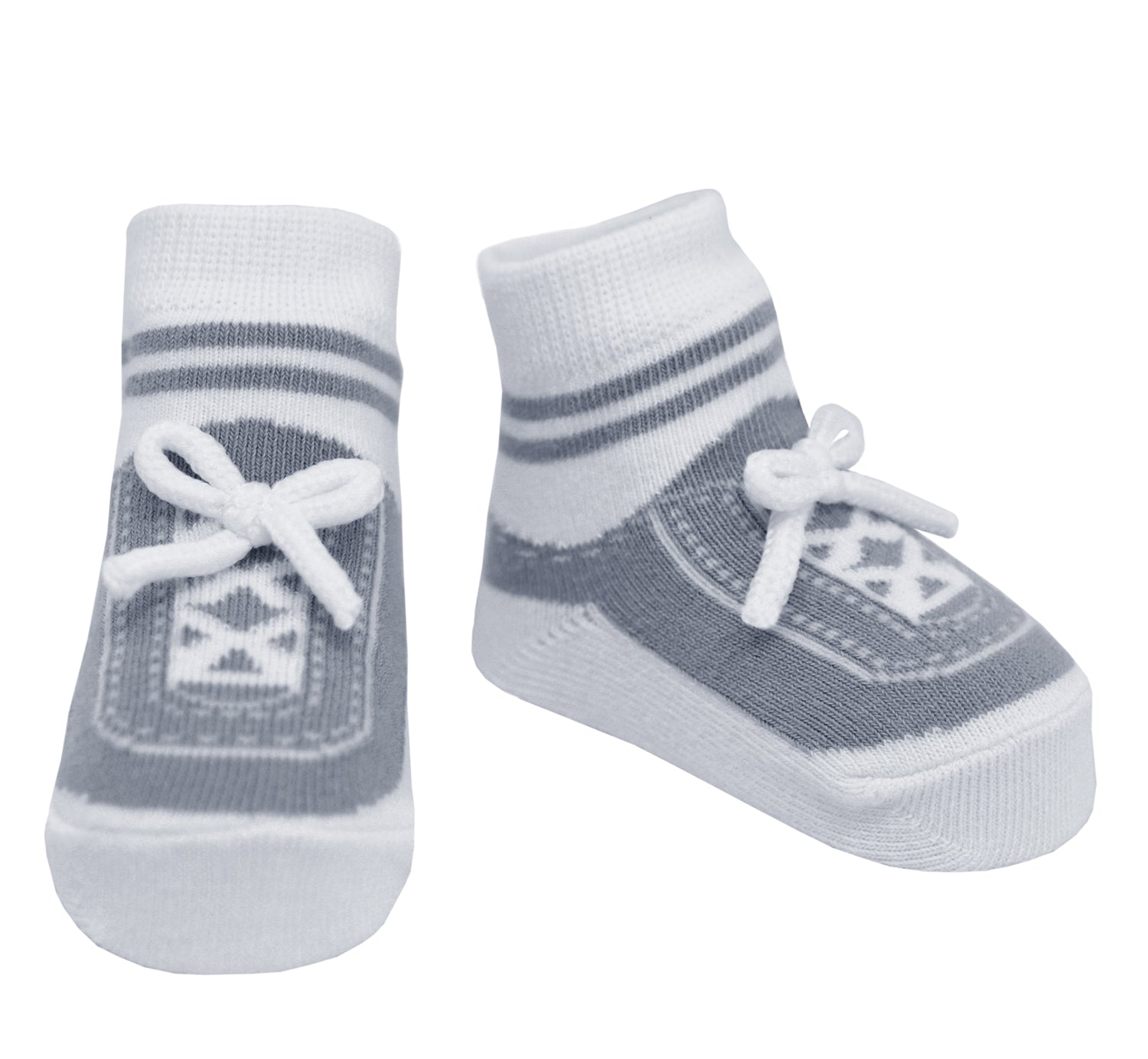 Grey baby infant socks with fake shoelaces infant newborn gift